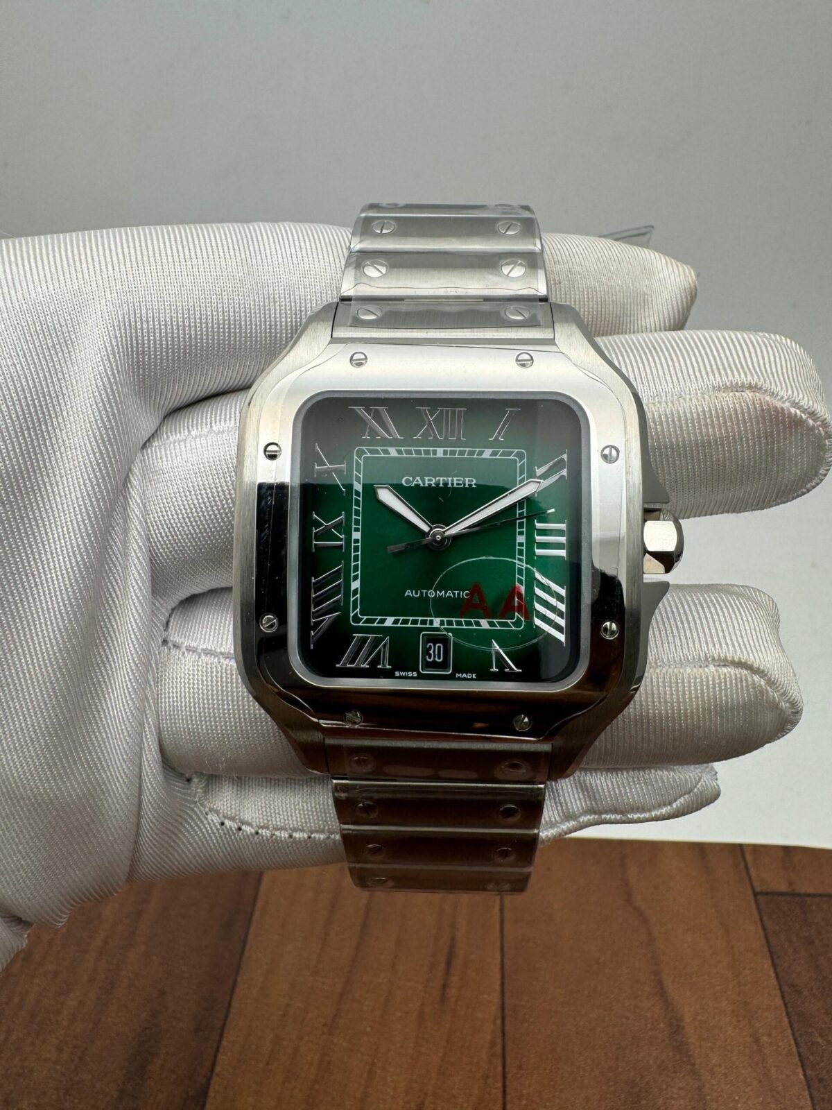 Cartier De Santosh Medium Model Green Dial Stainless Steel Automatic Men’s Watch - Image 1