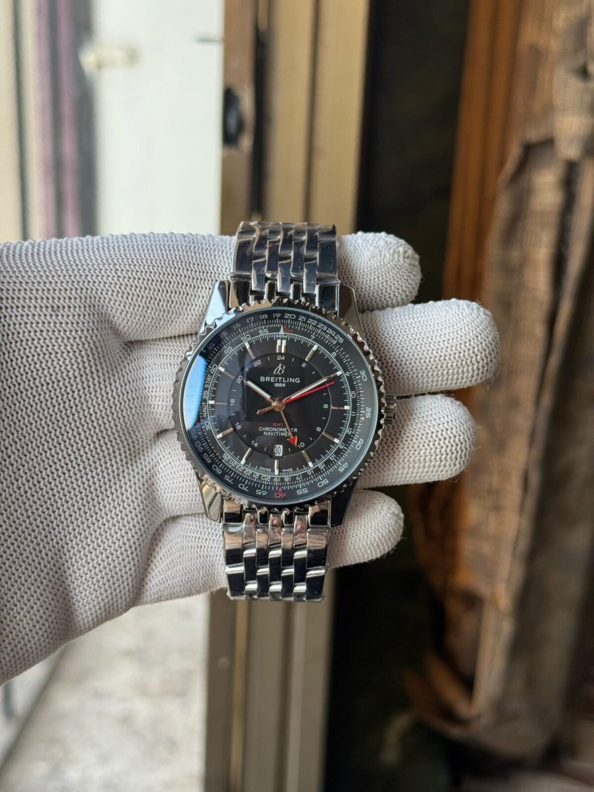 Breitling Navitimer GMT Automatic GMT 41mm Black Dial Stainless Steel Bracelet - Image 1